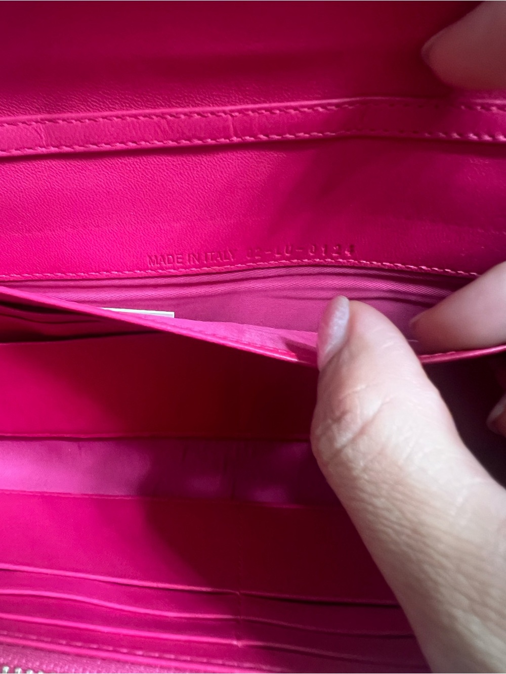 Dior Fuchsia Pink Quilted Leather Wallet on chain - Picture 10 of 10